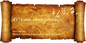 Ötves Henrietta névjegykártya