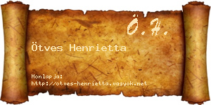 Ötves Henrietta névjegykártya